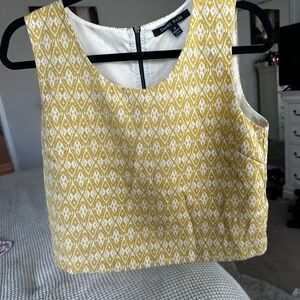 Sweet Rain Mustard Patterned Tank Top